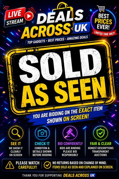 SOLD AS SEEN | ITEM ON SCREEN